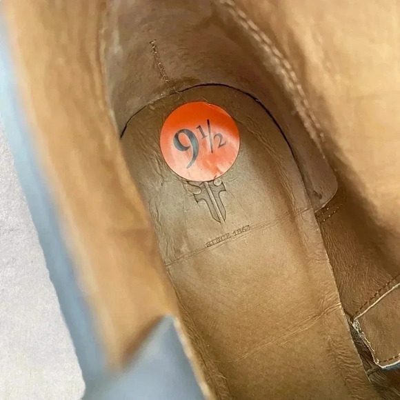 Frye Womens Reina Jea Western Ankle Boots Nubuck Leather Gray Zip Up Size 9.5 - Picture 13 of 13